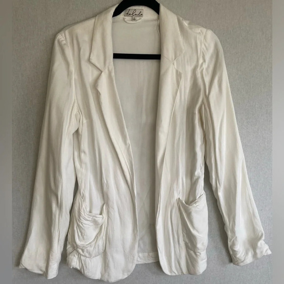 Talula  Aritzia classic white Kent lightweight open blazer Sz 6 - Picture 1 of 16